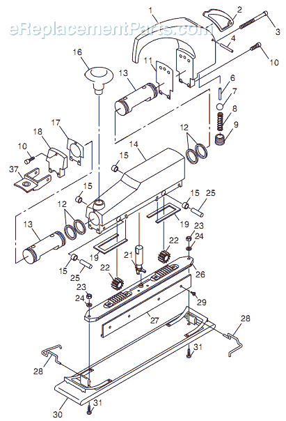 Page A Diagram and Parts List for CP768 T022206 Chicago Pneumatic Sander